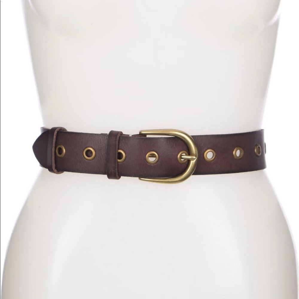 FRYE Grommet Leather Belt